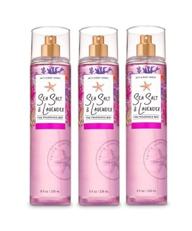 Bath and Body Works SEA SALT & LAVENDER Fine Fragrance Mist 3 Pack
