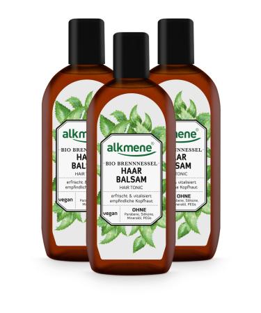 Alkmene hair balm with organic nettle - hair water with provitamin B5 for sensitive scalp & fine hair - hair care vegan without silicone parabens mineral oil SLS & SLES in a 3 -pack (3x 250 ml) 3 pieces