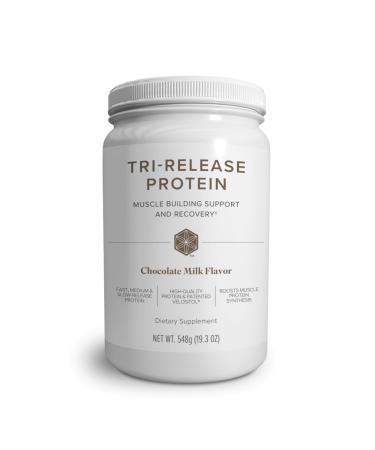 Isagenix Tri-Release Protein - Advanced Muscle Recovery - 25g of Protein - Three-Stage Protein Release for Sustained Absorption - Non-GMO - 19.3 oz - (Chocolate Milk) - Up to 28 Servings - Canister Chocolate Milk 1.21 Pound