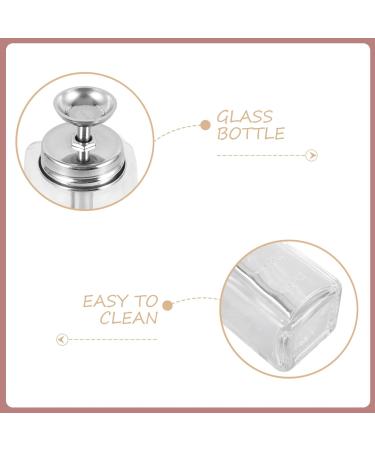 Healeved Press-type Glass Bottle 180ml Nail Enhancement Bottle Portable Nail Polish Remover Pump Push Down Liquid Dispenser Glass Storage Containers for Makeup Cleansers - Buy Online on GoSupps.com