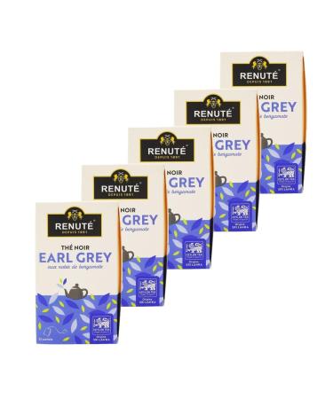 Renut Pack of 5 Bergamot Black Tea - 25 tea bags - 50g tin
