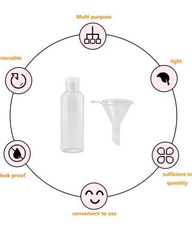 Zoe Tekway 10-Pack Transparent 100ml Travel Bottles Set - Empty Hand Luggage Containers with Flip Cap Nozzles & Funnel for Easy Filling - Buy Online on GoSupps.com