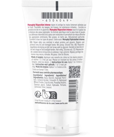 SORIFA - Manuphyl Intense Repair Very dry and damaged hands - Low greasy slightly fragrant enriched with glycerin and wheat protein - Tube 50 ml - Buy Online on GoSupps.com