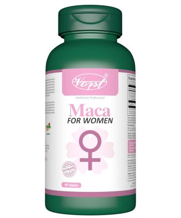 VORST Maca for Women 90 Vegan Tablets | Black Peruvian Maca Root Supplement | Hormones Balance | 1 Bottle 90 count (Pack of 1)