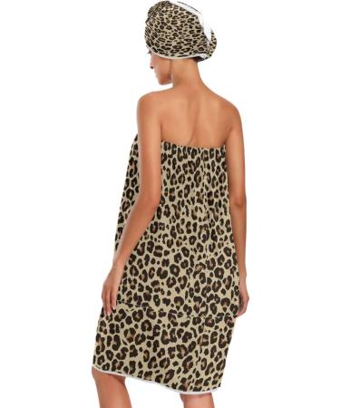 Shop Women's Spa Towel Wrap Set of 3 - Leopard Bathrobe & Adjustable Shower Body Wrap - Perfect for Comfort & Style - Buy Online on GoSupps.com