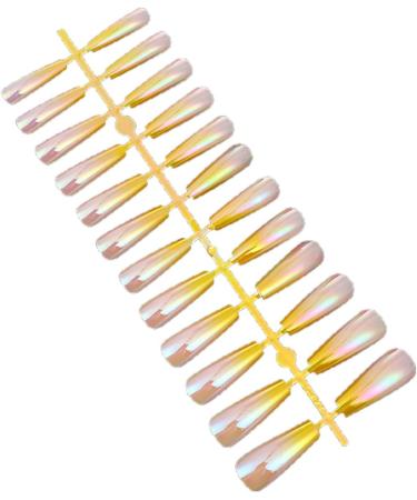 DIY Nail Art Party Decor 1 Set Coffin Fake Nails Kit Gradient Glossy Manicure Salon DIY Decoration Ballerina Fake Nails Kit for Salon - 4