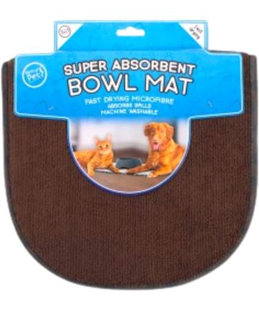 Tilz Microfibre Drying Mat - Fast Drying Pet Food Mat for Dogs and Cats | Machine Washable, Brown - Buy Online on GoSupps.com