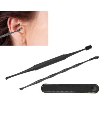 Ear Cleaner Set - 2 Pcs Metal Ear Cleaning Tools with Storage Bag and Brush - Buy Online on GoSupps.com