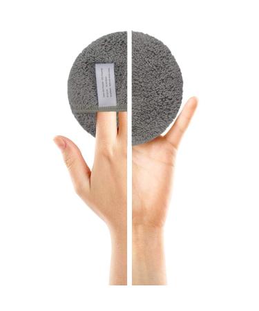 Reusable Makeup Remover Pads | Kinhwa Washable Microfiber Facial Cleansing Pads - 12 Soft Light Gray Pads with Laundry Bag - Buy Online on GoSupps.com
