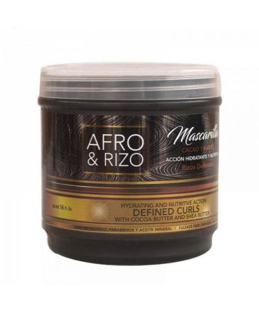 Afro & Rizo Hair Mask - Deep Hair Moisturizer - Cocoa Butter Karite Butter Parabenes and Mineral Oils - Ideal for Afro Curls Wavy and Stressed Hair - Sulfate Free (32oz)