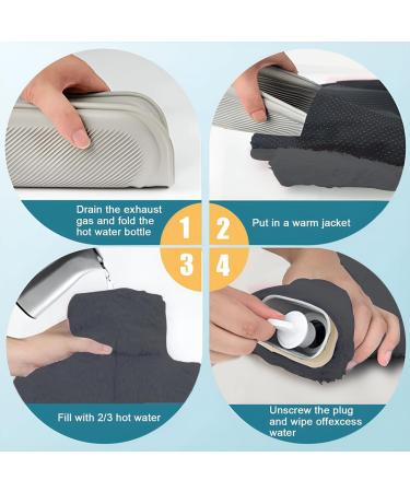 Foot Warmer Hot Water Bottle (2L) - Soft Winter Heating Mat for Adults & Kids - Electric-Free Gray Design - Buy Online on GoSupps.com