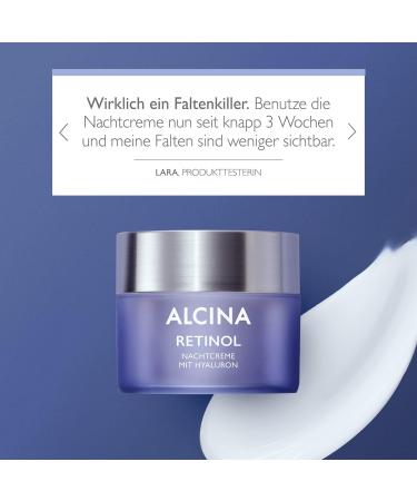 Dr AS ALCINA Retinol Night Cream 1 x 50 ml intensive nourishing face cream for smoother and tighter skin promotes cell regeneration during sleep with hyaluronic acid and shea butter - Buy Online on GoSupps.com