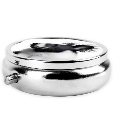 Skunk Printed Mini Round Pill Box - 3 Compartment Travel Organizer for Medicine Portable Pill Case for Home & Office - Buy Online on GoSupps.com