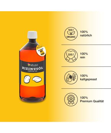  mituso mituso 100% Pure Cold-Pressed Castor Oil - Natural Eyelash Serum - 1000 ml - Buy Online on GoSupps.com