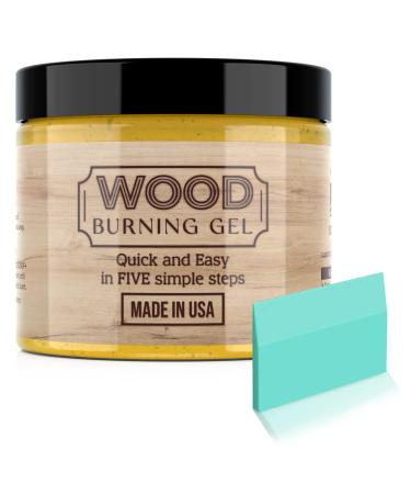 Wood Burning Gel and Mini Squeegee - Made in USA - 4 OZ Wood Burning Paste for Crafting, Drawing and DIY Arts and Crafts - Mini Squeegee Included - Creates Beautiful Art in Minutes