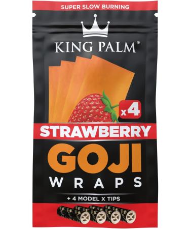 King Palm Goji Berry 4 x Strawberry Wraps Cones Pre Rolls Papers - 4 - Model-X Tips (Strawberry) - Buy Online on GoSupps.com