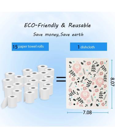 Swedish Dishcloth Kitchen Absorbent Sponge Cloths Fast Dry Dish Towels Set Cleaning Wipes (Sheep) - Buy Online on GoSupps.com