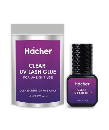 UV Lash Glue for Eyelash Extensions Curing 1-2 Sec Drying Time Extreme Retention 7-9 Weeks Lash Adhesive for UV Light Professional Use Only (5ml/1 Pack)