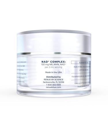 Renue Blue Methylene Blue Face Cream - Liposomal NAD+ Complex and Nutrients for Skin Rejuvenation Deep Hydration and Anti-Aging Support - Buy Online on GoSupps.com