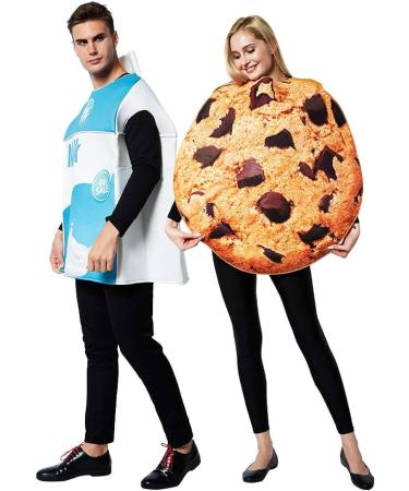 ReneeCho Couple Costume Halloween Food Cookies and Milk Carton Box Adult Men Women - Buy Online on GoSupps.com