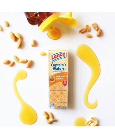 Lance Sandwich Crackers Captain's Wafers Peanut Butter and Honey 8 Ct Box - Delicious Snack Option - Buy Online on GoSupps.com