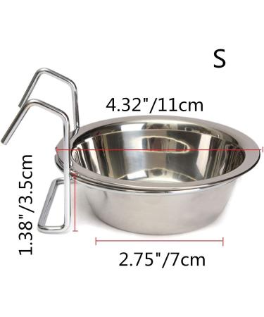 Wontee Stainless Steel Hanging Pet Bowl for Birds, Parrots, Small Dogs & Cats - Cage Feeder for Food & Water - Buy Online on GoSupps.com