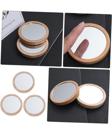 Minkissy 6-Piece Rustic Makeup Mirror Set with Wooden Frame - Portable, Compact, Handheld Vanity Mirrors for Women - Ideal for Travel and Gifts - Buy Online on GoSupps.com