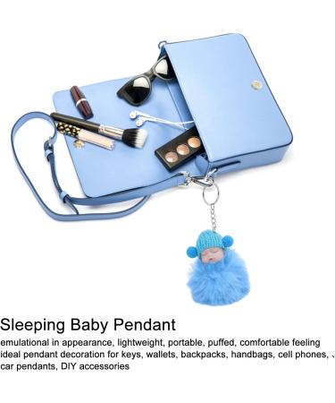 Buy mlida Sleeping Baby Pendant Keychain | Fluffy Fur Doll Luggage Tag | Cute International Shipping - Buy Online on GoSupps.com