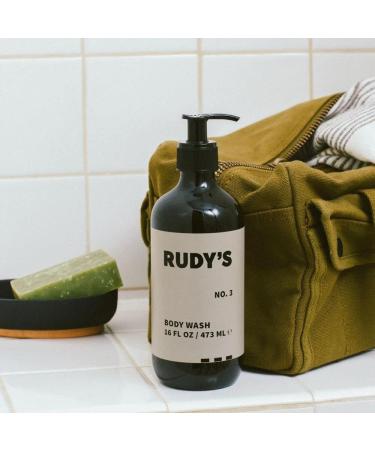 RUDY'S No. 3 Body Wash - Natural Ingredients, Sulfate & Paraben Free - 16 fl oz, Exfoliates, Nourishes, pH Balance - Pack of 1 - Buy Online on GoSupps.com