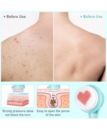 Electric Body Bath Brush with 5 Rotating Heads for Shower | Rechargeable Silicone Scrubber for Exfoliating Massage | Long Handle Back Brush for Women Men (Blue) - Buy Online on GoSupps.com