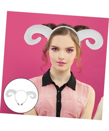 Gogogmee Sheep Horn Headband Head Band Halloween Decor Animal Headdress Halloween Hair Accessory Horn Hairband Funny Hairband Sheep Horn Hair Hoops Hair Decor Photo Prop Cotton White One Size White - Buy Online on GoSupps.com