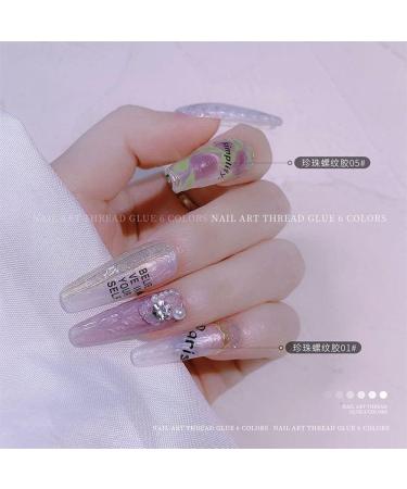 8ML Manicure for DIY Nails Nail Polish Gel UV Gel Semi-Permanent Shell Thread Nail Gel Varnish Glitter(01) Style01 - Buy Online on GoSupps.com