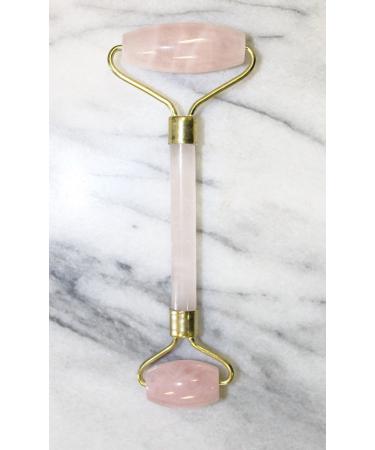 Rose Quartz Double Roller Face Roller - Facial Massage Tool for Skin Rejuvenation - Buy Online on GoSupps.com
