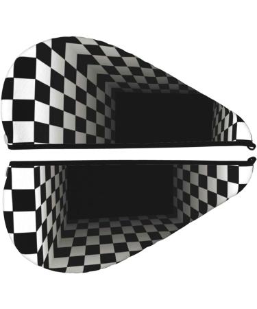 3D Black & White Checkerboard Hair Towel | Ultra-Soft Super Absorbent Microfiber Wrap for Long Curly & Thick Hair - Quick Dry Coral Velvet - Buy Online on GoSupps.com
