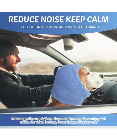 Comfort Soothing Ear Protection for Dogs & Cats - Noise Reduction Earmuff for Ear Care Winter Hat - Size S (Blue) - Buy Online on GoSupps.com