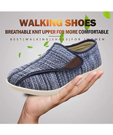 Men's Wide Width Adjustable Comfort Shoes for Diabetic Edema and Plantar Fasciitis - Blue - Size 9 - Buy Online on GoSupps.com