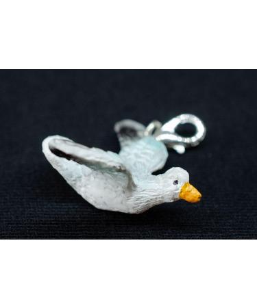 Handmade Miniblings Seagull Charm Zipper Puller - Silver-Plated Bird Jewelry for Summer Vacations | Unique Bracelet Trailer & Beggar Pendant - Buy Online on GoSupps.com