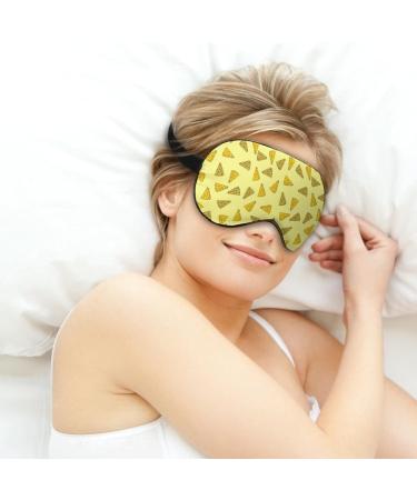 Cheese Pattern Sleep Mask for Women | Adjustable Eye Shades with Elastic Strap for Comfortable Sleep - Buy Online on GoSupps.com