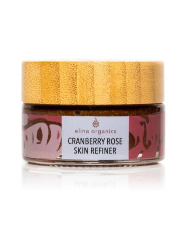 Elina Organics Cranberry Rose Skin Refiner | Vitamin C & Manuka Honey Face Scrub 1oz (30 mL) | Minimize Fine Lines Smooth Skin