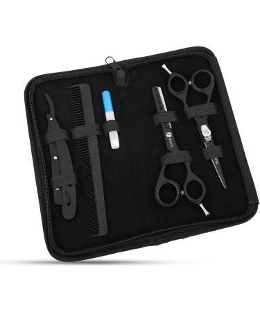 Professional Hair Dressing Hair Cutting Clipers Grooming clipers Barber Hairdressers Set - Scissors Hair Thinning Shear Scissor Straight Razor Hair Comb Black - Buy Online on GoSupps.com