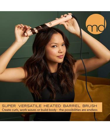 mdlondon Wave Heated Barrel Brush (Blush) - 5 Heat Settings + Retractable Bristles for Short or Long Hair | Genuine Hair Styling Appliance - Buy Online on GoSupps.com