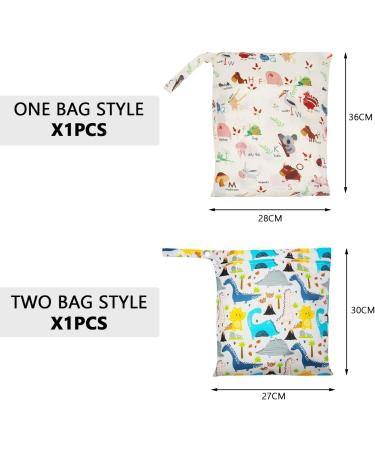CQQNIU 2 Pcs Baby Waterproof Diaper Organizer - Reusable Wet Bag for Swimwear & Day Care - Dinosaurs Letters Design - Buy Online on GoSupps.com