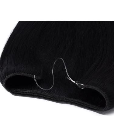18" One Piece Secret Wire in Real Human Hair Extensions #1 Jet Black (65g) - Buy Online on GoSupps.com