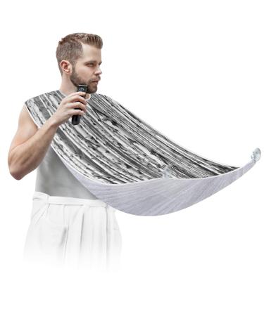 Shark Pattern Art Beard Bib Beard Hair Catcher for Men Shaving Waterproof Non-Stick Hair Catcher Grooming Cloth with 2 Suction Cups
