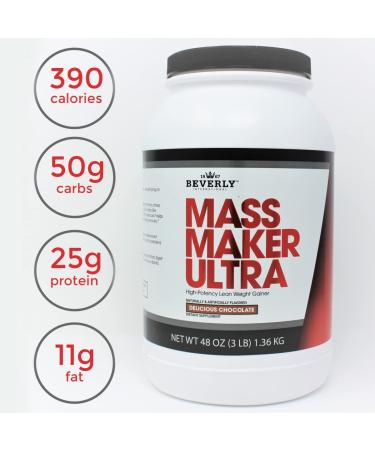 Beverly International Mass Maker Ultra Chocolate - Lean Weight Gainer for Strongmen | 14 Servings - Buy Online on GoSupps.com