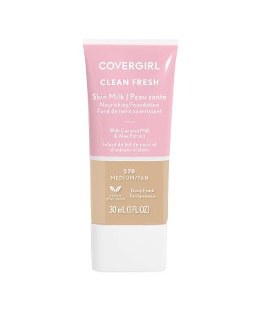 COVERGIRL, Clean Fresh Skin Milk Foundation, Medium, 1 Fl Oz (Pack of 1) 570 Medium/Tan 1 Fl Oz (Pack of 1) Foundation