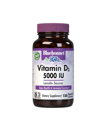 Bluebonnet Nutrition Vitamin D3 5000 IU 120 Vegetable Capsule
