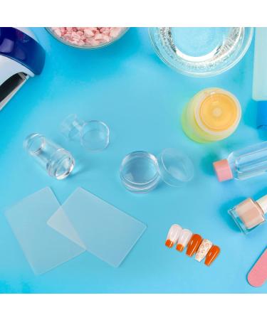Ruicaifu 2 PCS Clear Silicone Jelly Stamper with 2 PCS Scraper Silicone Nail Art Stamping Stamper Soft Jelly Nail Art Stamper for Manicure Tools Nail Art Design (Two shapes) - Buy Online on GoSupps.com