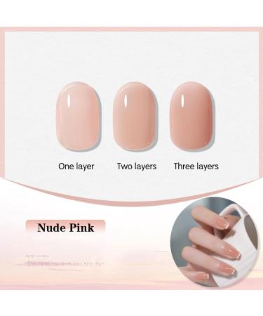 Nude Gel Nail Polish Long-lasting Highly Pigmented Gel Polish Soak Off UV/LED Clear Jelly Gel Nail Varnish for Nail Art Manicure DIY at Home Nude Gel Polish Gift for Girls - Buy Online on GoSupps.com