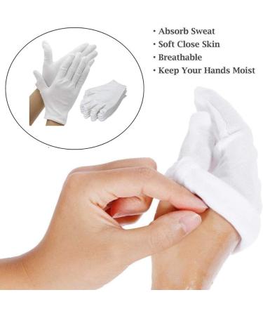 40 Pcs White Cotton Work Gloves Inspection Jewelry Dry Hand Moisturizing Gloves for Men Women - Buy Online on GoSupps.com